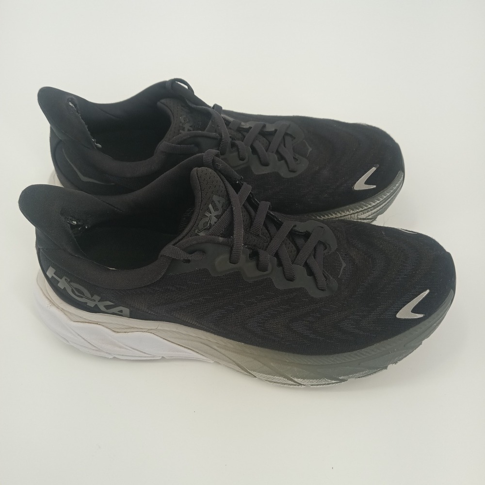 Hoka‎ Arahi 6 Black White Running Shoes Womens 8.5 B Stability Sneakers 1123195